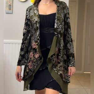 chicos floral velvet jacket